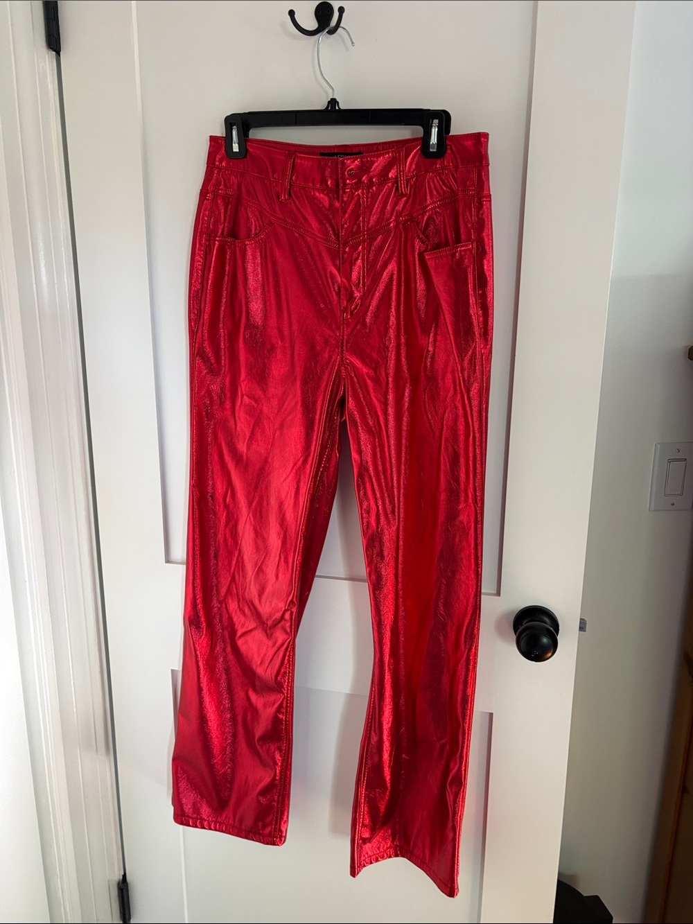 AFRM Metallic Red Wide-Leg Pants